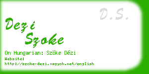 dezi szoke business card